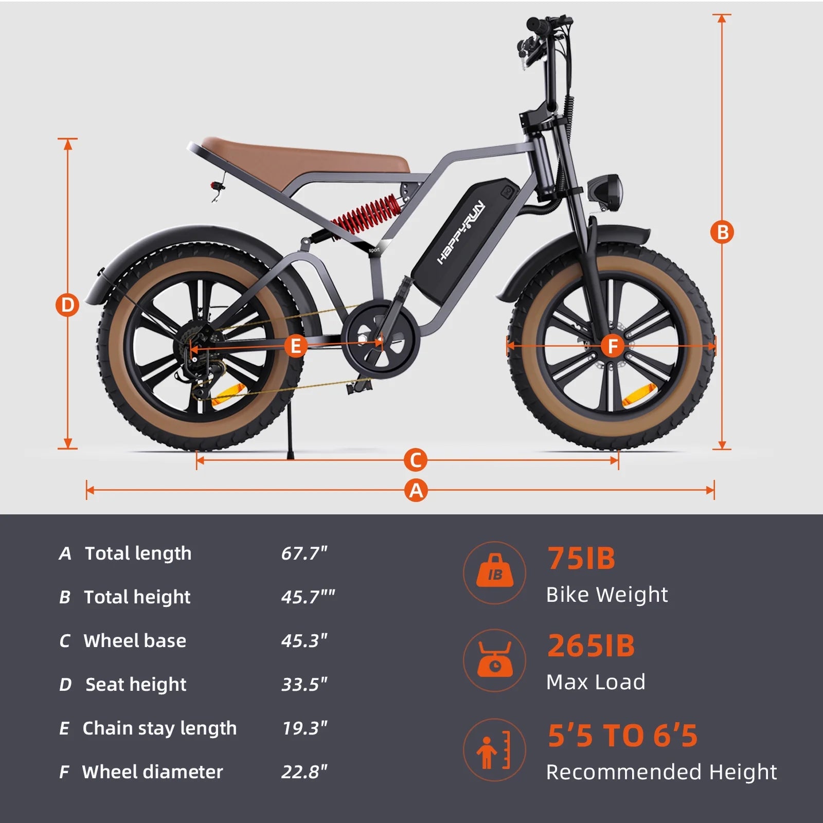 Electric Bike 20" Fat Tire Ebike for Adults with 750W Brushless Motor/ 48V 18Ah Removable Battery